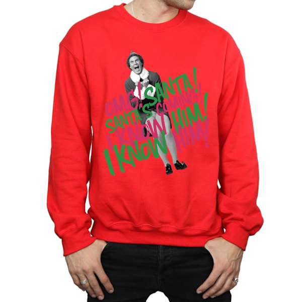 Elf Herr Santa´s Coming Sweatshirt M Röd Red M