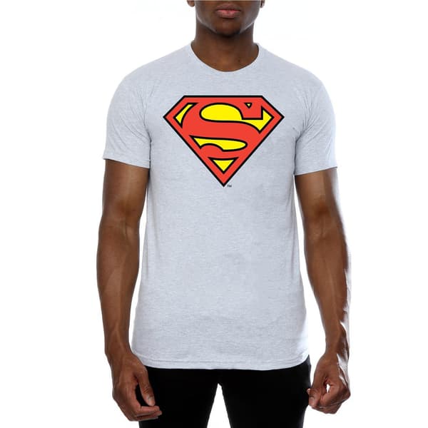 DC Comics Herr Superman Logotyp T-shirt S Ljusgrå Heather Grey S