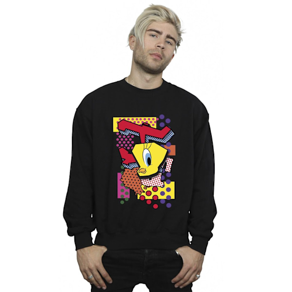 Looney Tunes Tweety Pop Art Sweatshirt för män S Svart Black S