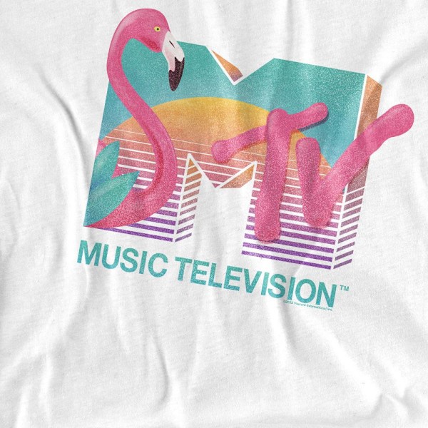MTV Unisex Vuxen Flamingo Logotyp T-Shirt L Vit White L