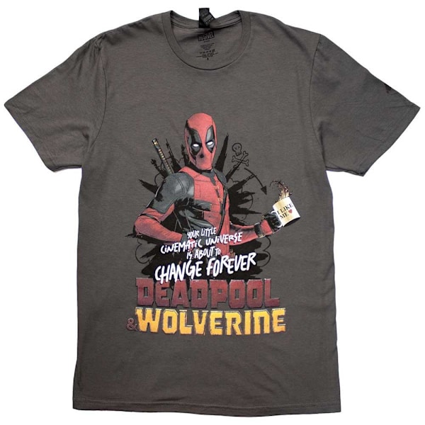 Deadpool & Wolverine Unisex Vuxen Byt Universum T-Shirt XXL C Charcoal Grey XXL