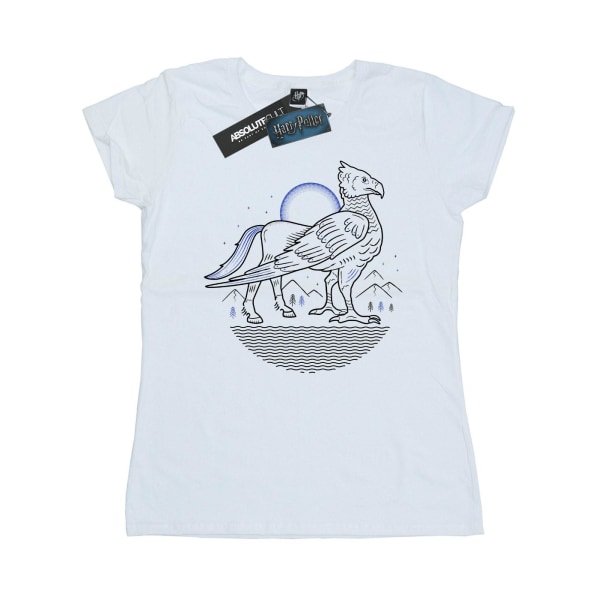 Harry Potter Buckbeak Line Art T-shirt i bomull för dam/dam M W White M
