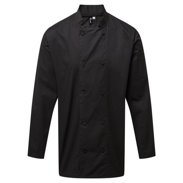 Premier Mens Coolchecker Långärmad Kockjacka S Svart Black S