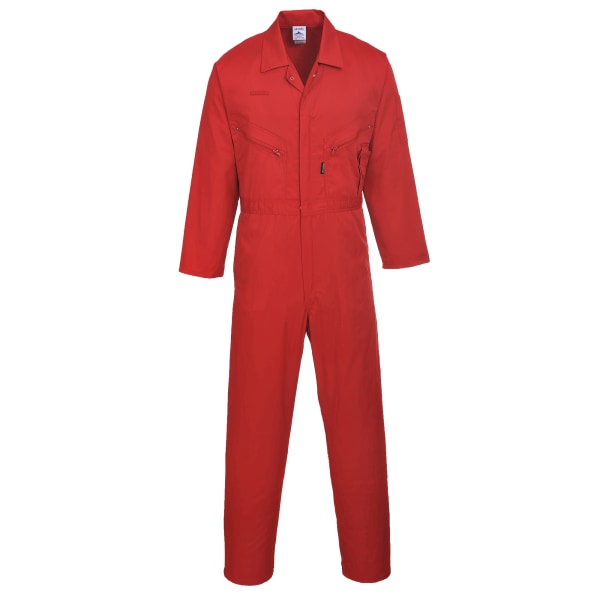 Portwest Herr Liverpool-blixtlås Workwear Overall (förpackning med 2) 2XL x Red 2XL x Regular