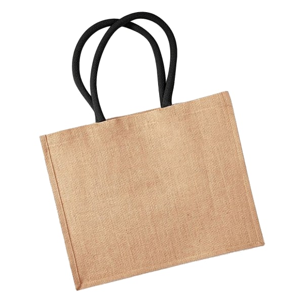 Westford Mill Classic Jute Shopper Bag (21 liter) (2-pack) Natural/Black One Size