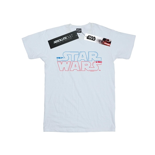 Star Wars Pojkar Lightsaber Logo T-Shirt 7-8 År Vit White 7-8 Years