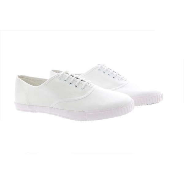 Dek Vuxen Unisex Snörning Vita Canvas Gymnastikskor 10 UK Vit White 10 UK
