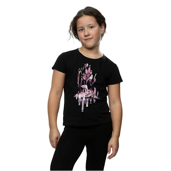 Star Wars Girls Rogue One Jyn och K-2SO Bomull T-shirt 7-8 år Black 7-8 Years