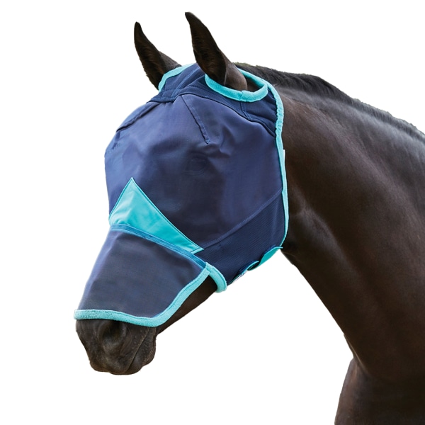 Weatherbeeta Comfitec Fine Mesh Mask med Nose Pony Navy/Turquo Navy/Turquoise Pony