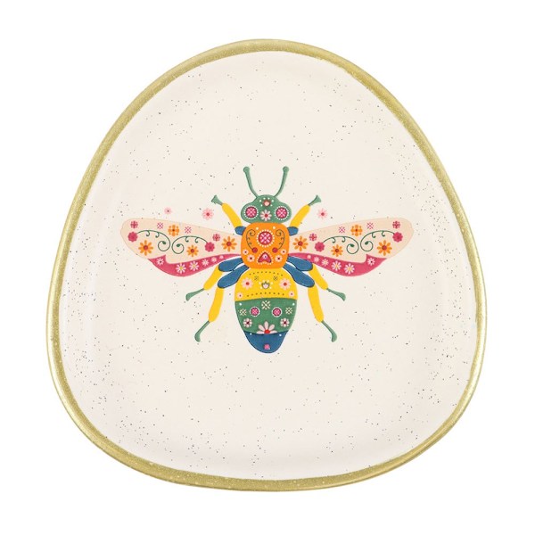 Something Different Blommig Bi Prydnadsskål One Size Vit/Mult White/Multicoloured One Size