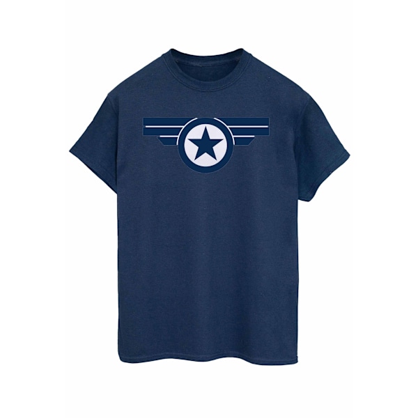 Marvel Dam/Damer Captain America Super Soldier Bomull Boyfriend T-Shirt 3XL Marinblå Navy Blue 3XL