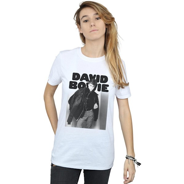 David Bowie Damjacka Foto Bomull Boyfriend T-shirt för kvinnor White 3XL
