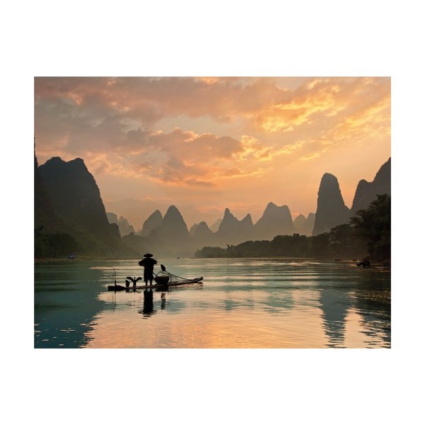 Yan Zhang Golden Li River Print 50cm x 40cm Grå/Orange Grey/Orange 50cm x 40cm