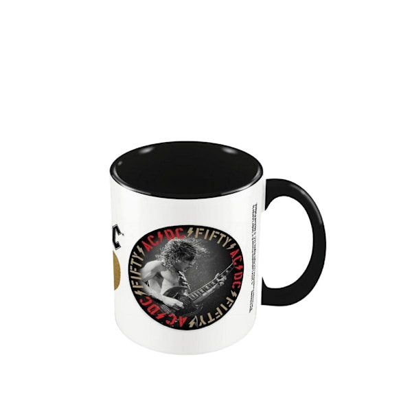 AC/DC Inner Two Tone 50-årsjubileumsmugg Storlek: One Size Svart/Vit/ Black/White/Gold One Size
