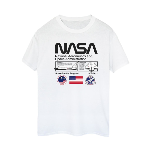 NASA Dam/Kvinnor Space Admin Bomull Boyfriend T-Shirt XL Vit White XL
