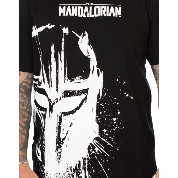 Star Wars: The Mandalorian Mens Splattered Pyjamas Set S Black/W Black/White/Grey S