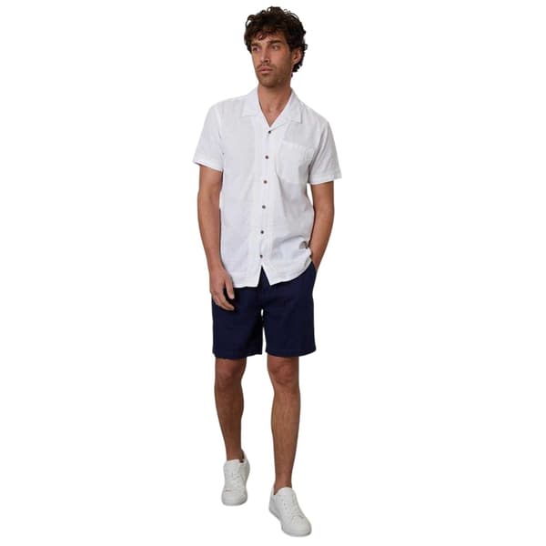 Threadbare Herrskjorta med virkad kant, kortärmad XXL Vit White XXL
