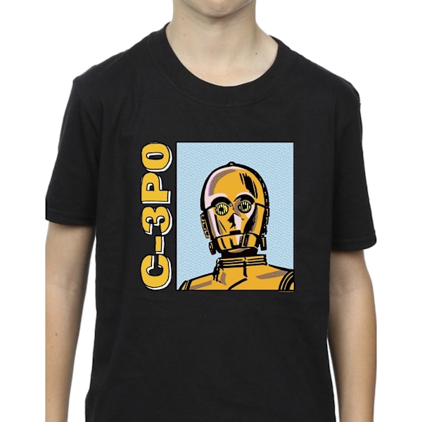 Star Wars Boys C3PO Line Art T-Shirt 12-13 år Svart Black 12-13 Years