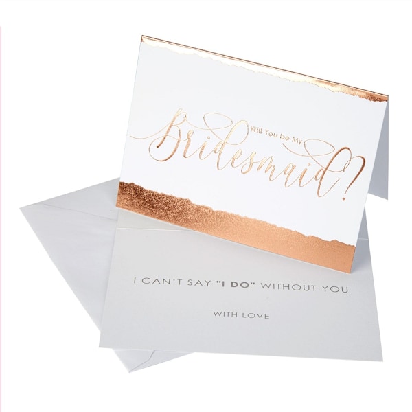 Neviti Card Dipped Bridesmaid Invitations (3-pack) One Size Rose Gold One Size