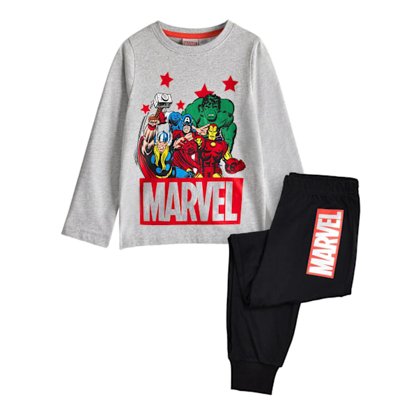 Marvel Avengers Boys Tryckt Lång Pyjamas Set 4-5 År Svart/Grå Black/Grey 4-5 Years