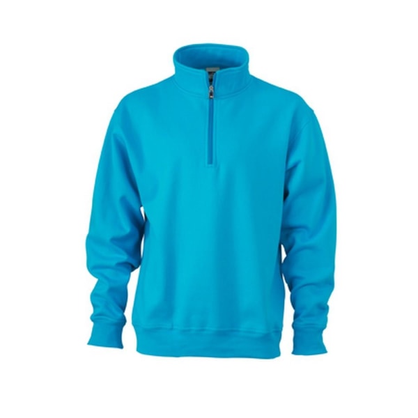 James och Nicholson Unisex Workwear Half Zip Sweatshirt XXL Tur Turquoise XXL