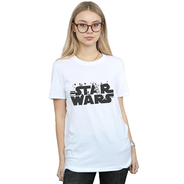 Star Wars Dam/Damer Minimalistisk Logotyp Bomull Pojkvän T-Shir White L