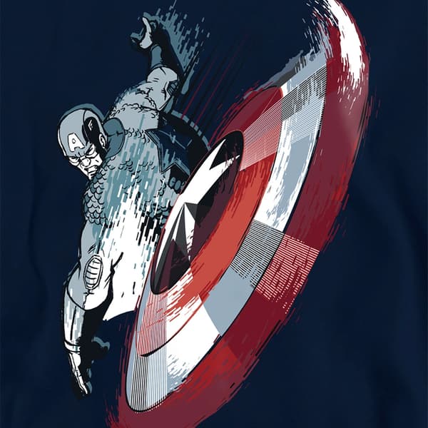 Captain America Barn/Kids Shield Pull Over Hoodie 9-11 år Navy 9-11 Years