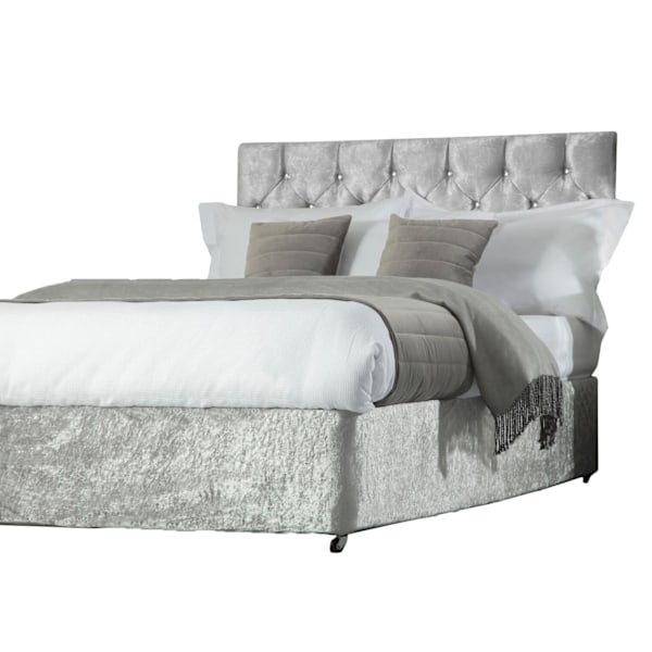 Belledorm Divan Crushed Velvet Base Wrap Single Silver Silver Single