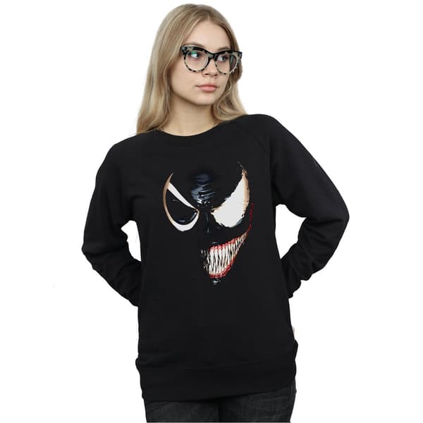 Marvel Dam/Kvinnor Venom Split Face Sweatshirt M Svart Black M