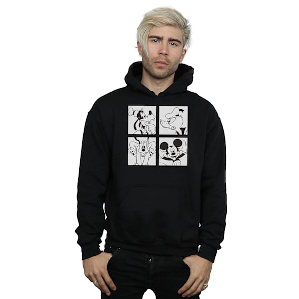 Disney Herr Mickey, Donald, Goofy Och Pluto Boxad Hoodie M Svart Black M