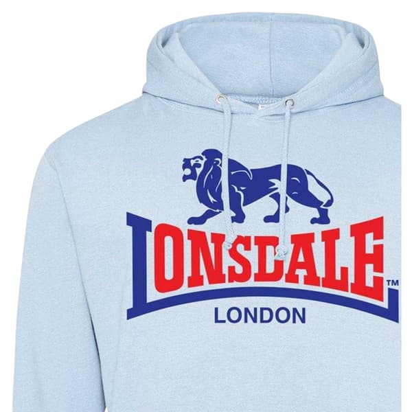 Lonsdale Herr Logotyp Tröja med huva S Himmelblå Sky Blue S
