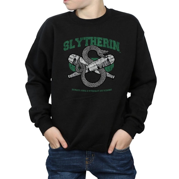 Harry Potter Pojkar Slytherin Quidditch Emblem Sweatshirt 7-8 År Black 7-8 Years