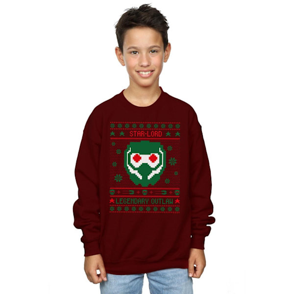 Marvel Boys Guardians Of The Galaxy Vol. 2 Star Lord Fair Isle Burgundy 9-11 Years