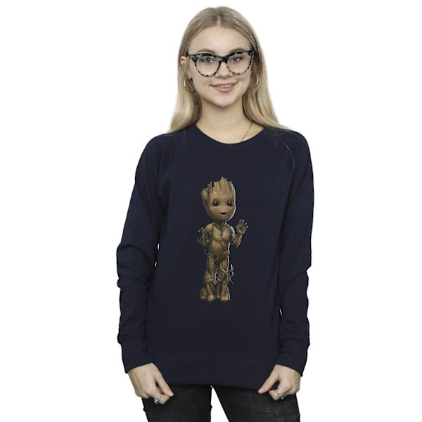 Marvel Dam/Kvinnor Jag Är Groot Wave Pose Sweatshirt M Marinblå Navy Blue M