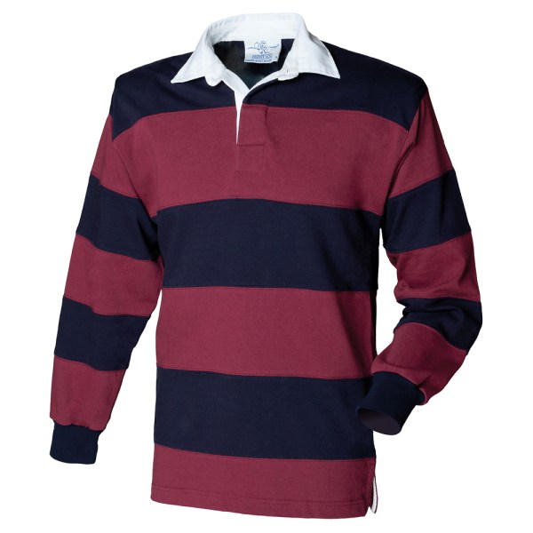 Front Row Herr Randsydd Rugby Polo Shirt M Burgundy/Navy Burgundy/Navy M