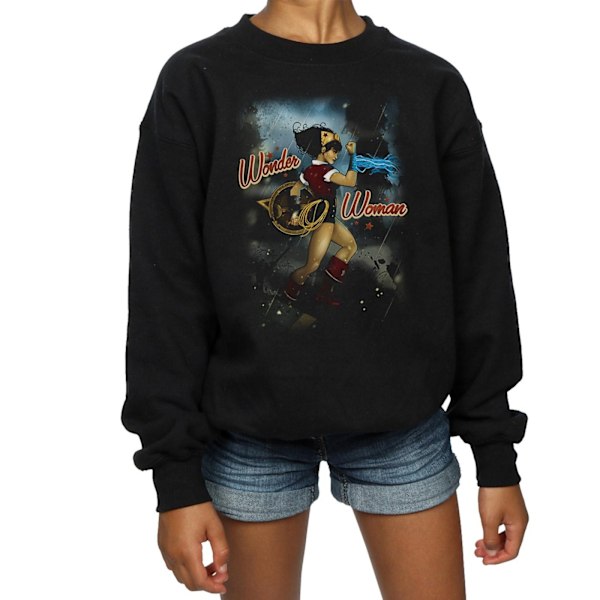 DC Comics Girls Wonder Woman Bombshell Cover Sweatshirt 12-13 år Black 12-13 Years