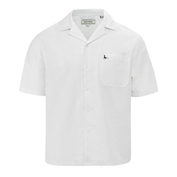Jack Wills Mönstrad Kortärmad Skjorta för Herr M Vit White M