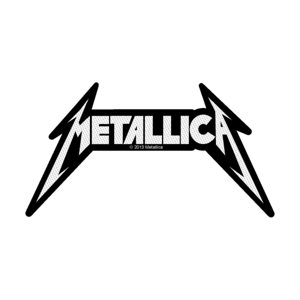 Metallica Logotyp Formad Patch One Size Vit/Svart White/Black One Size