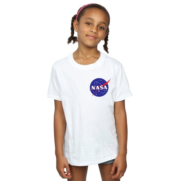 NASA Girls Classic Insignia Chest Logo Bomull T-shirt 9-11 år White 9-11 Years