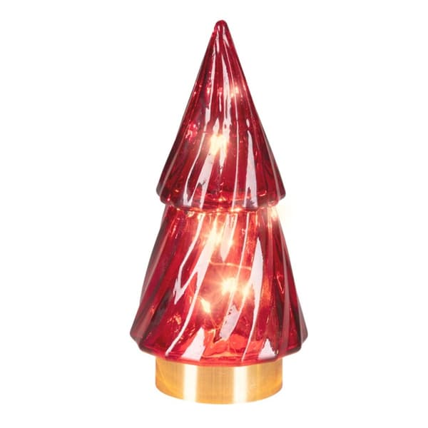 Kaemingk Julgran LED Juldekoration (2-pack) 13 Red 13cm x 6cm x 6cm