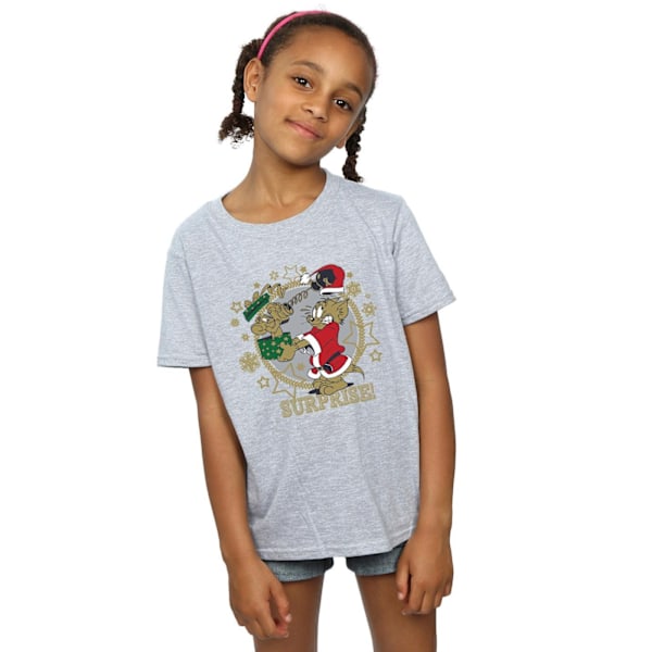 Tom And Jerry Girls Julöverraskning Bomull T-shirt 5-6 år Sports Grey 5-6 Years