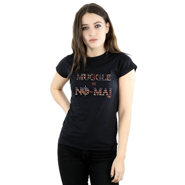 Fantastiska vidunder Kvinnor/Damer Ingen Muggle Ingen Maj Bomull T-shirt Black M