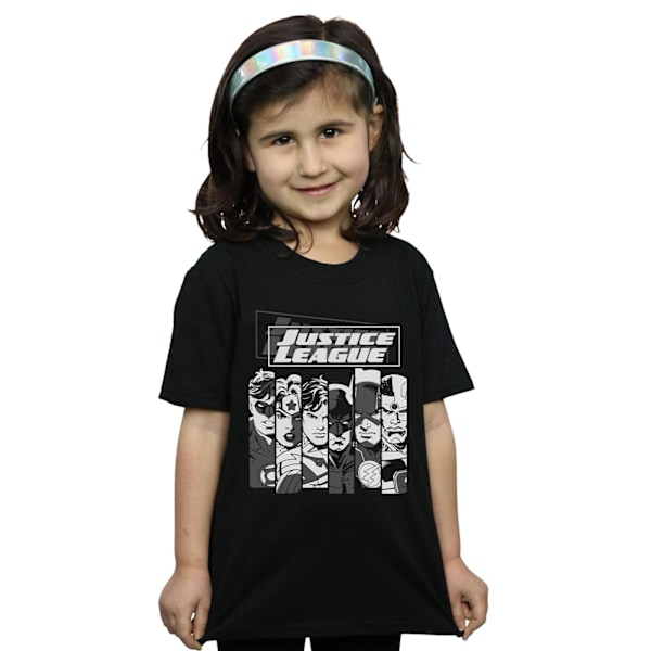 DC Comics Girls Justice League Stripes Bomull T-shirt 7-8 år Black 7-8 Years