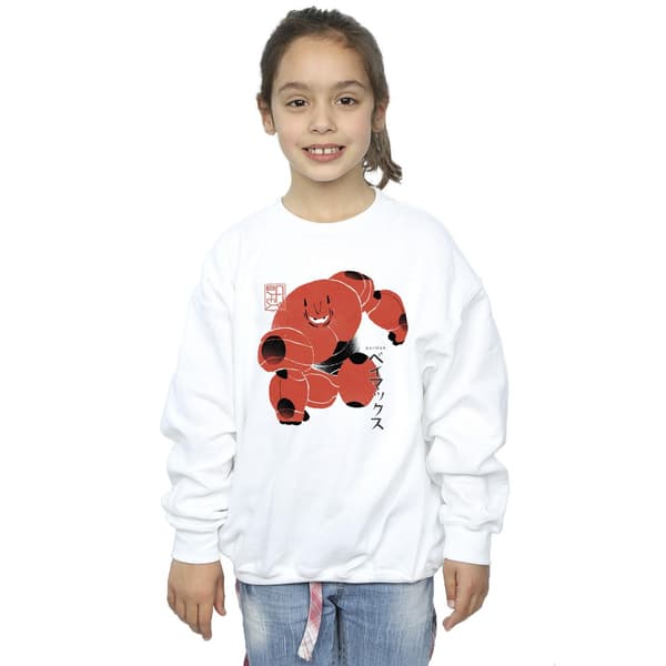 Disney Flickor Big Hero 6 Baymax Suite Pose Tröja 3-4 År White 3-4 Years