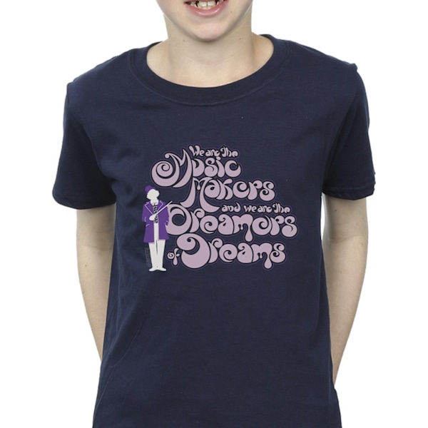 Willy Wonka Boys Dreamers Text T-Shirt 12-13 år Marinblå Navy Blue 12-13 Years