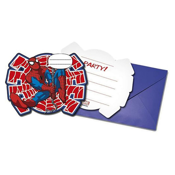 The Ultimate Spider-Man Inbjudningar (6-pack) One Size Röd/Blå Red/Blue/White One Size