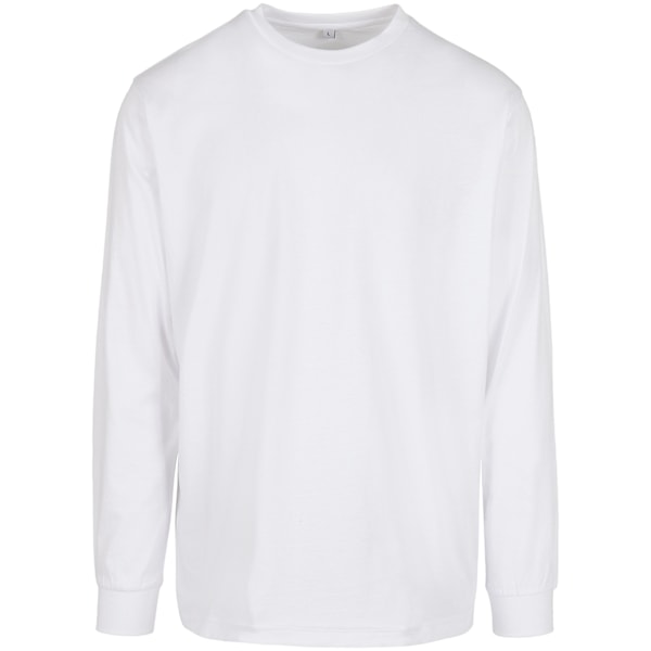 Bygg ditt varumärke Herr ekologisk sweatshirt med ribbad manschett S Vit White S