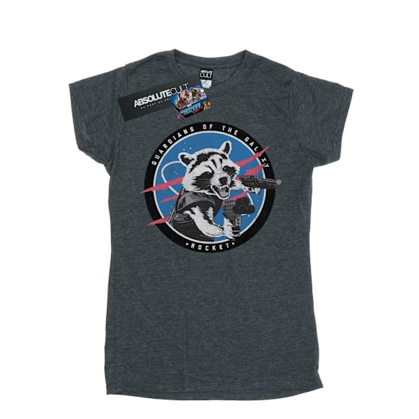 Marvel Dam/Kvinnor Guardians Of The Galaxy Rocket Emblem Bomull Dark Heather M