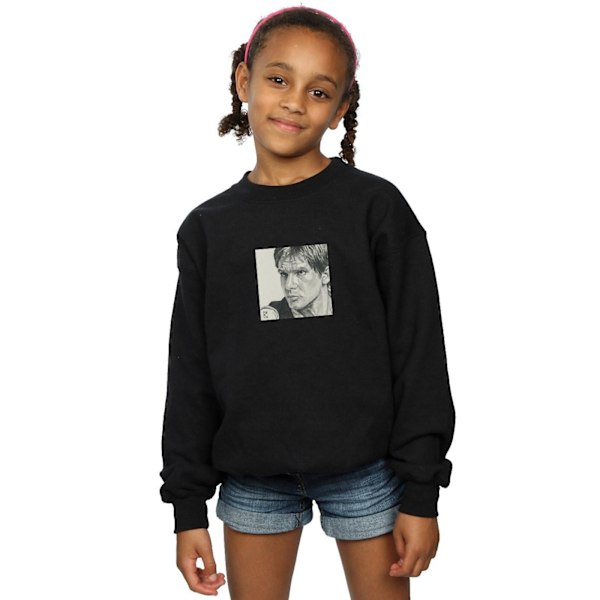 Star Wars Girls Han Solo Drawing Sweatshirt 9-11 år Svart Black 9-11 Years