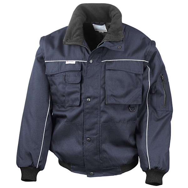 Result Workguard Zip Sleeve Heavy Duty Vattenavvisande Vindtät Jacka för Herr Navy/Navy L